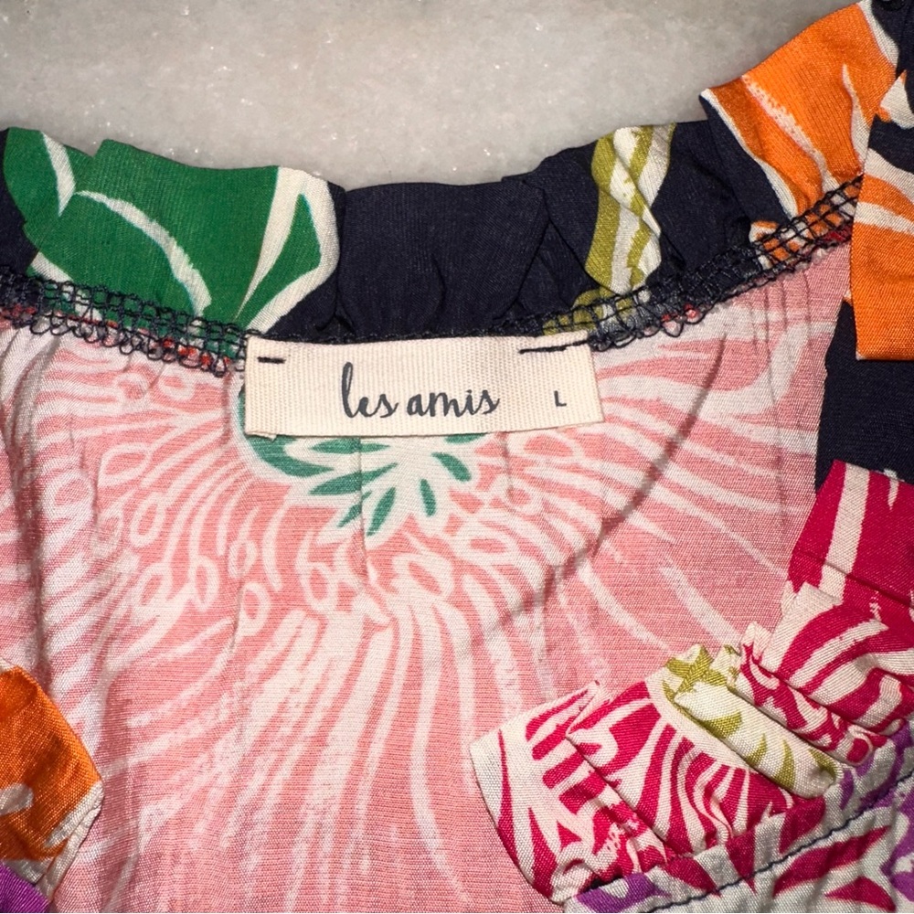 Les Amis Size Large Floral Print Women's Boutique Top - Picture 6 of 9